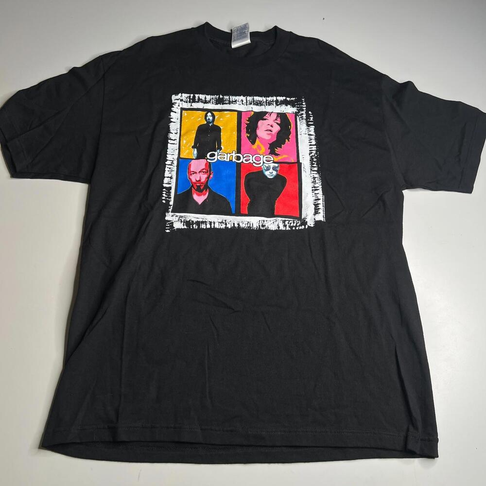 Vintage Garbage Band T-Shirt 2001 Beautiful Garbage Tour XL Black‎ Rock Tee